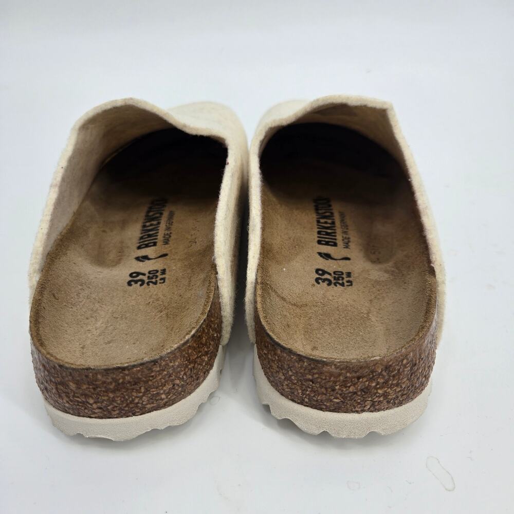 NIB Birkenstock Amersterdam 39 8-8.5 Wool Clog Slides Mules Eggshell Cream White - Picture 5 of 11